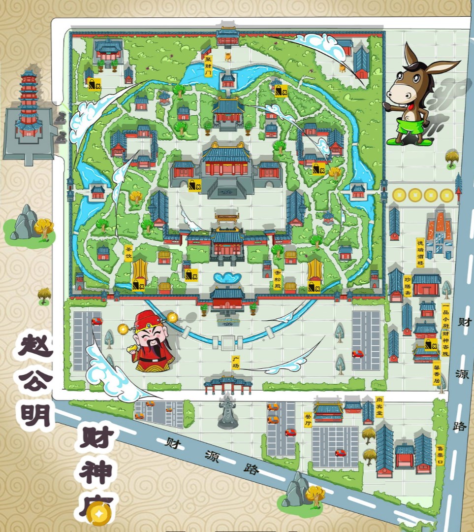 剑河寺庙类手绘地图